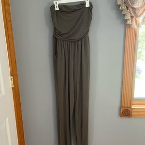 Olive Green Strapless Jumpsuit